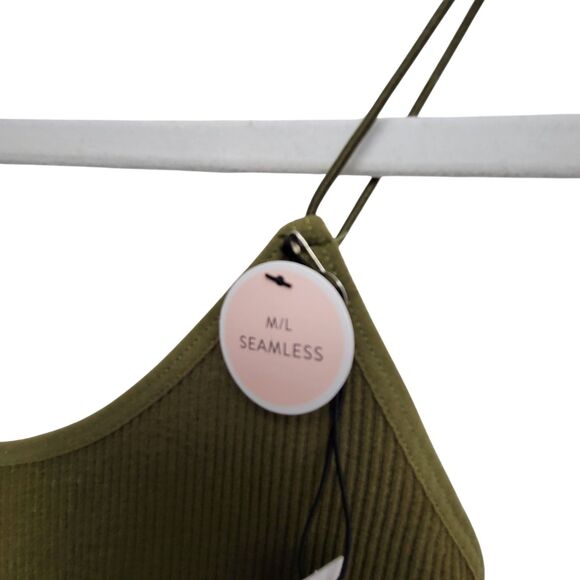 Forever 21 Green Ribbed Seamless Thong Bodysuit Size M/L - Picture 5 of 10